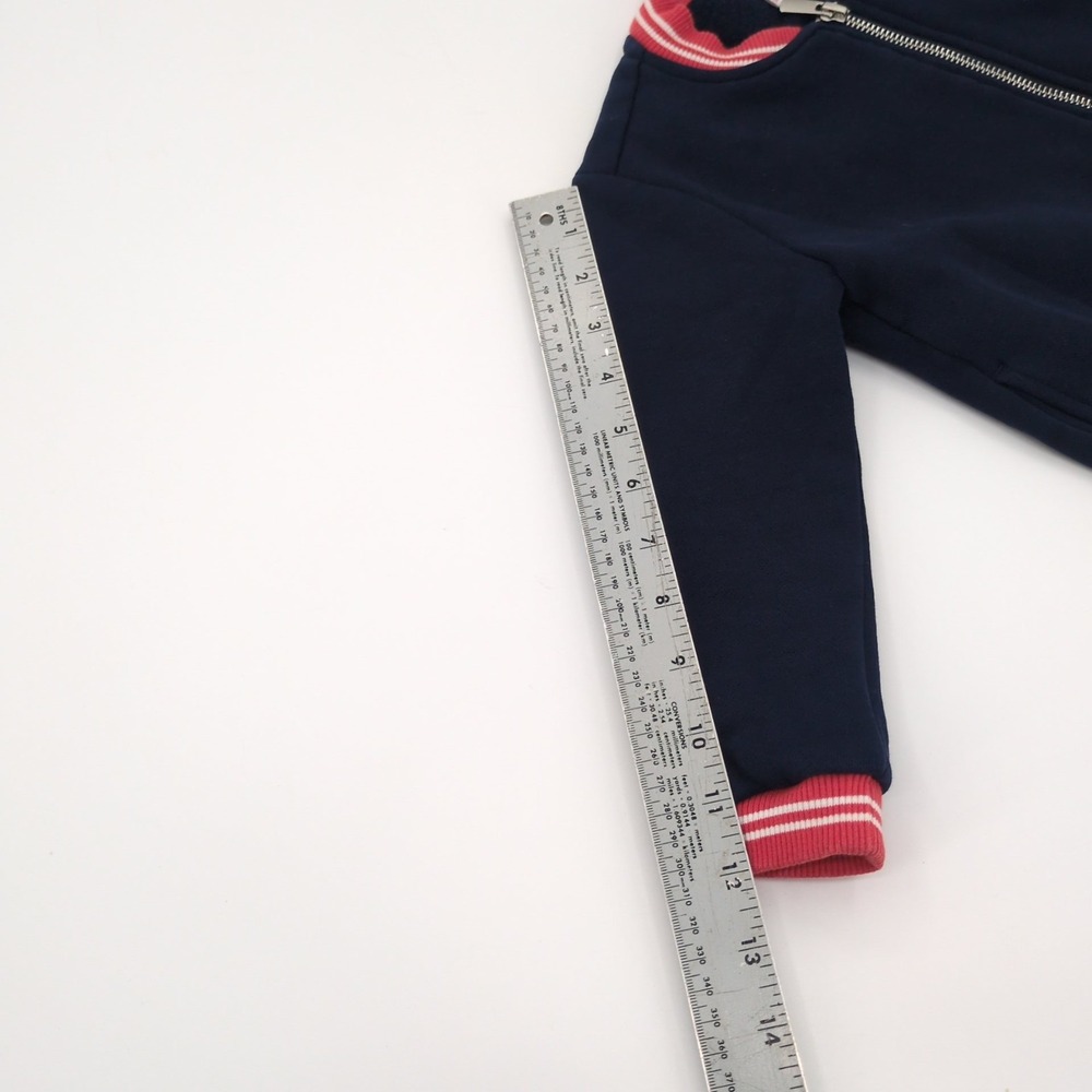 Lacoste x Keith Haring Kids Jacket Sz 3 Navy Blue Full Zip Varsity Bomber Heart - Picture 9 of 9